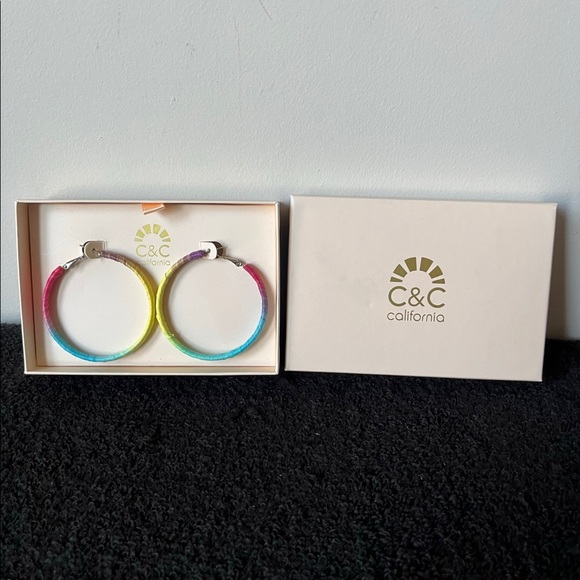 C&C California Pastel Colored Hoop Earrings - Picture 1 of 3